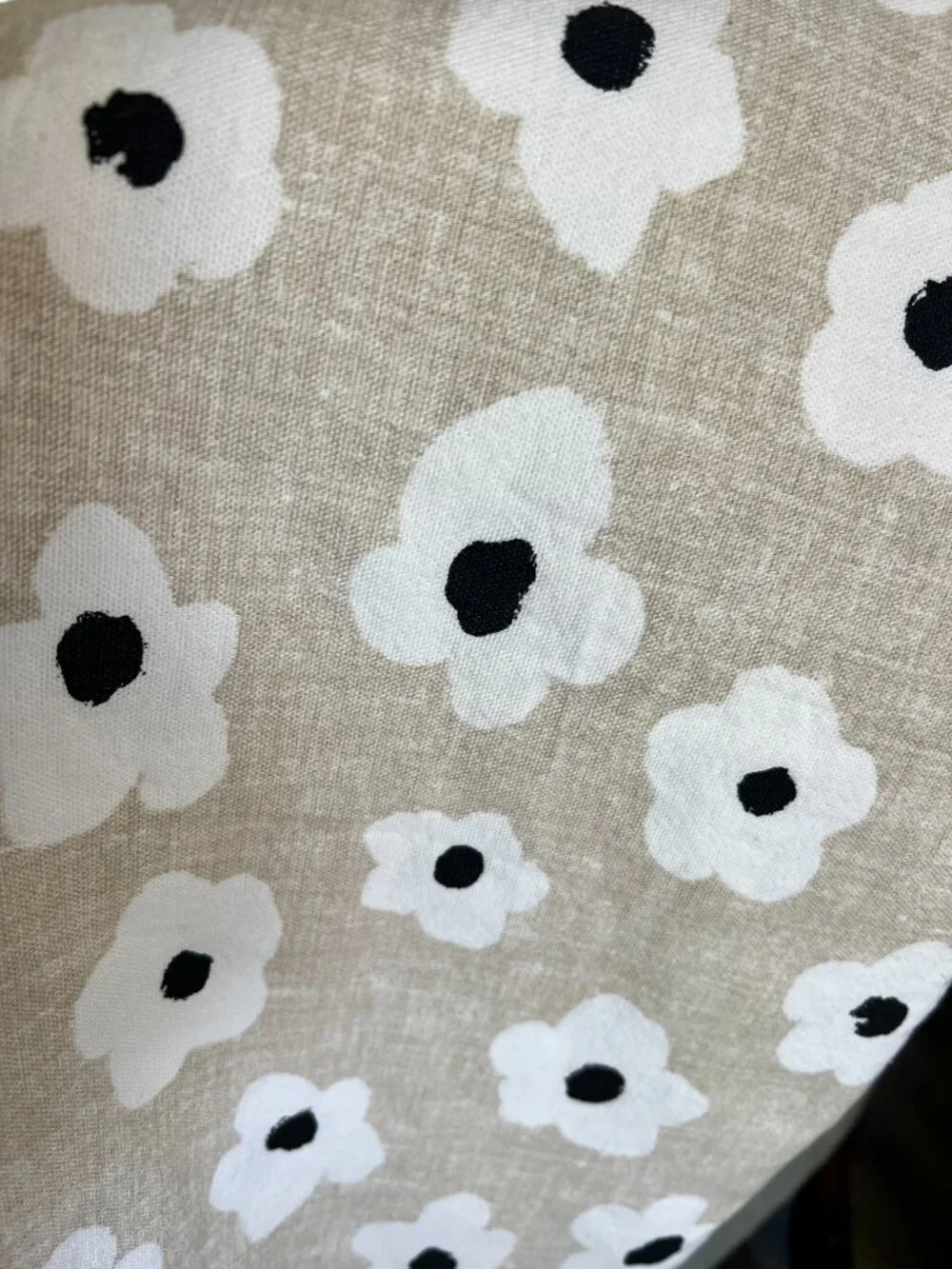 Kate Spade New York Floral Print Table Cloth 60”x79” Beige/Black/White